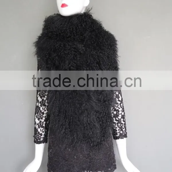 Fashion Girl's Scarf Tibet Lamb Fur Scarf Winter Scarf Oversized Fur Scarf Fashionable Real Fur Scarf photo-5