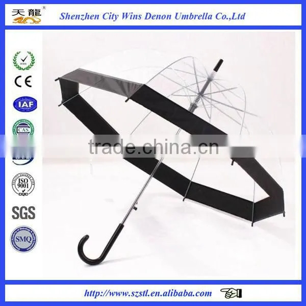 Shenzhen City Winds Denon Produced High Quality 23" Promotional Custom Printing Clear Dome Umbrella photo-2