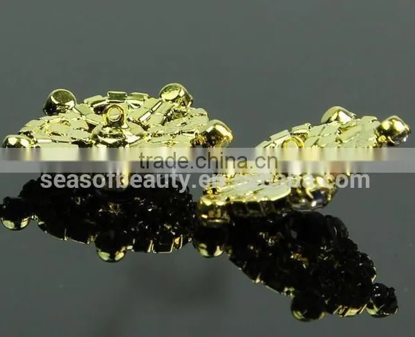 Crystal Golden Shank Snow Shape Fashional Rhinestone Button RNK184J photo-3