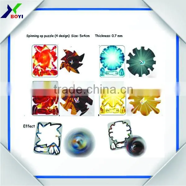 2016 Food Factory Premiums Plastic Spinning Top Puzzle 3D Diy Puzzle Toy 3D Puzzle Card For Kids