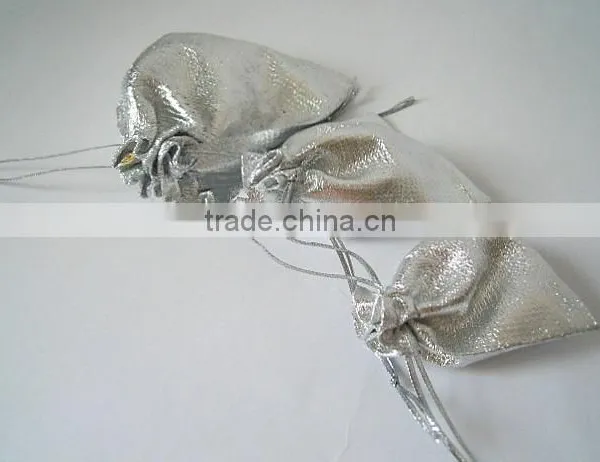 High Quality Custom Size Gold and Silver Drawstring Gift Bag for Christmas, Wedding, Jewelry photo-3