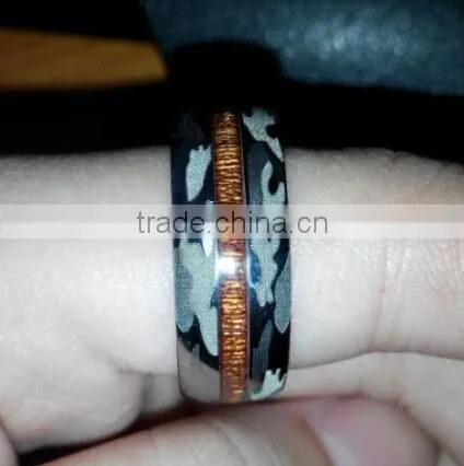 Fashion Jewlery 2015 Canada Camo Inlay Titanium Rings ,Titanium Engagement Ring For Girls photo-5