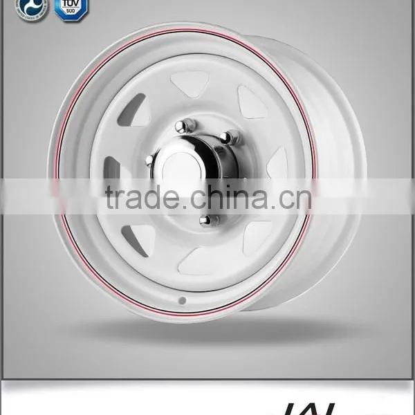 White and Black Triangular Steel Wheels for Trailers and 4*4 Cars
