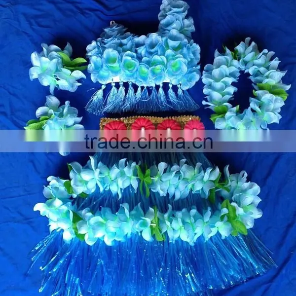 2014 New Fashion Hawaiian Hula Skirts With Flower Trim photo-2