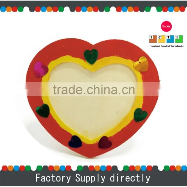 DIY Natural Color Bulk New Promotional Wood Heart Picture Frames