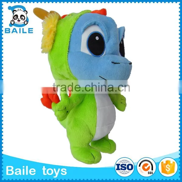 100% Polyester Fabric Green Baby Dinosaur Animal Plush Toy photo-2