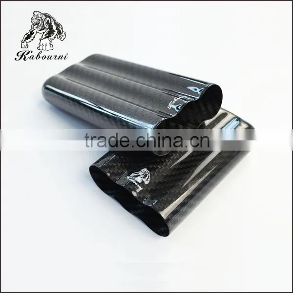 3K Twill Carbon Fiber Cigar Case Holder 3 Tube Portable High-end Humidor Gloss Finish Travel Cigar Holde photo-3