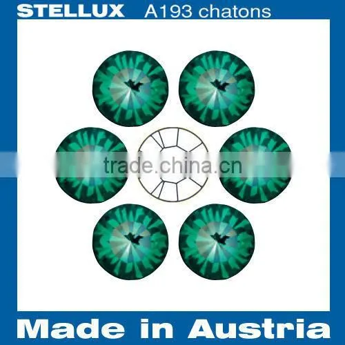 Stellux A193 Glass Chatons Point Back Rhinestones Emerald