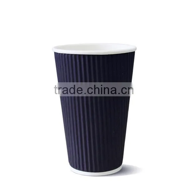 Custom Printed Disposable Ripple Wall Paper Cup for Shop Wholesale photo-2
