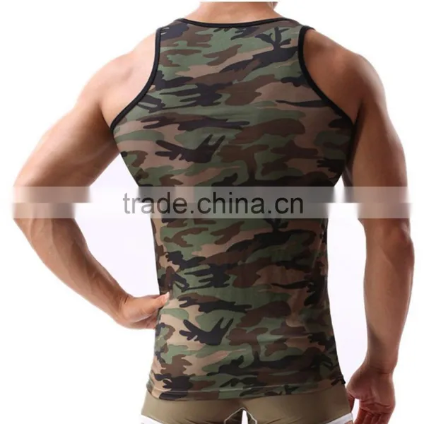 Men's Gym Sleeveless Camo Vest Tank Top photo-4