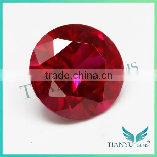 Best Price 12mm Round Brilliant Cut 5# Synthetic Corundum Dove Blood Lab Created Ruby Diamond photo-3