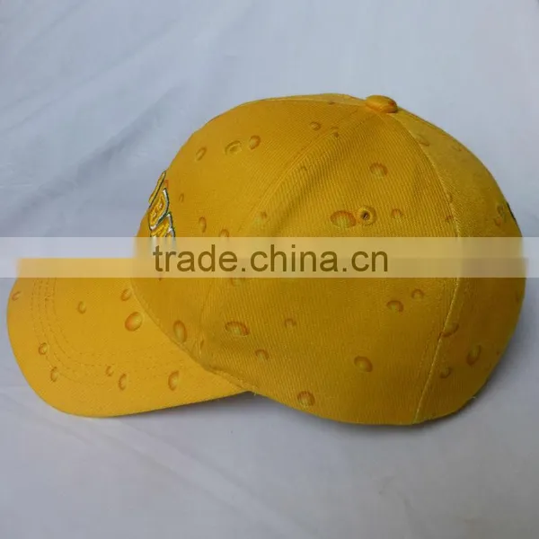 2014 New Style Custom 3D Embroidery Printing Cheese Baseball Caps Leisure Hats photo-2