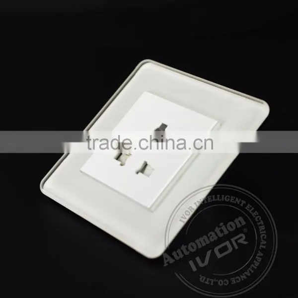2016 New Design IVOR Glass Panel Mechanical Socket and Push Botton Switch eu Universal Socket photo-3