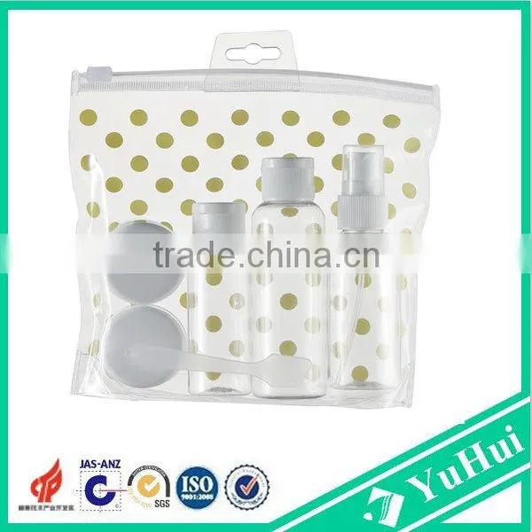 Hot Sell Plastic Travel Kit/travel Cosmetic Bottle Set With PVC Bag photo-3