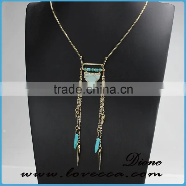 Wholesale Jewelry Gemstone Natural Stone Crystal Quartz Pendant Turquoise Necklace photo-6
