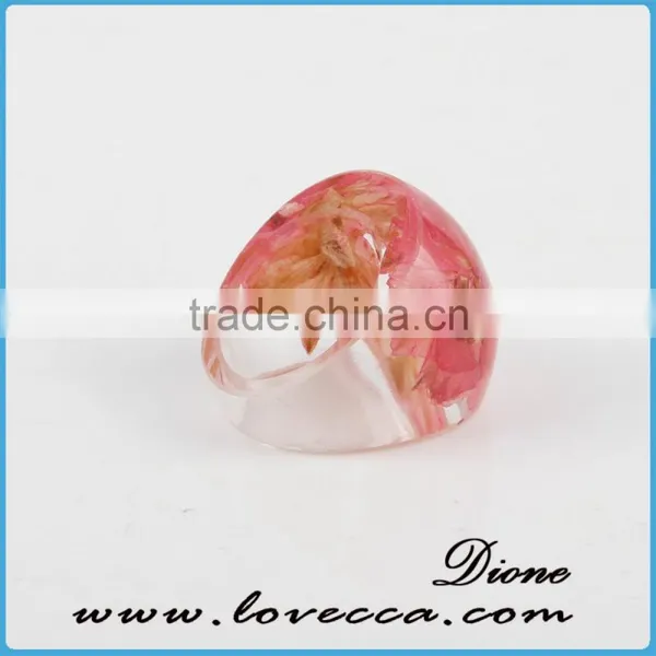 Clear Resin Rings for Girls ,pressed Real Dried Flowers Resin Ring photo-4