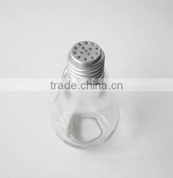 Bulb Shape Glass Spice Packaging Jar Bottle With Silver Hole Lid photo-3