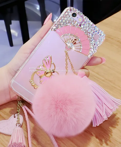 Soft Tpu Diamond Cell Phone Cover Case Silicone Mobile Phone Cases for IPhone7/7Plus/6/6s/6plus/6splus Fluffy Ball Shell photo-3