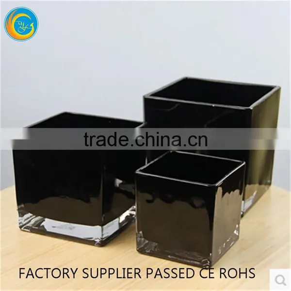 Cube Glass Candlestick Holders Vase photo-5