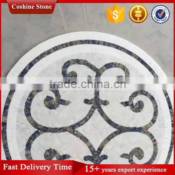 Round Shaped Natural Stone Carrara White Marble Mosaic Pattern photo-2