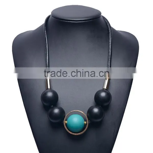 Chunky Rubber Beads Leather Necklace Choker Leather Necklace Geometric Necklace photo-2