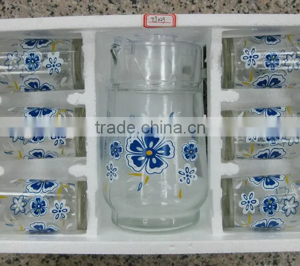 JK013 7pcs Glass Drinking Set With Printing photo-2