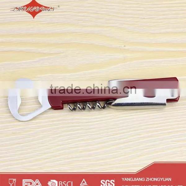 Custom Metal Novelty Wine Corkscrew Stainless Steel Bottle Opener With Knife photo-5