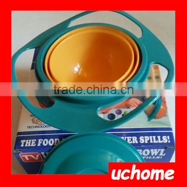 UCHOME High Quality 360 Degrees Rotating Bowl Kids Universal Gyro Plastic UFO Style Baby Bowl photo-3