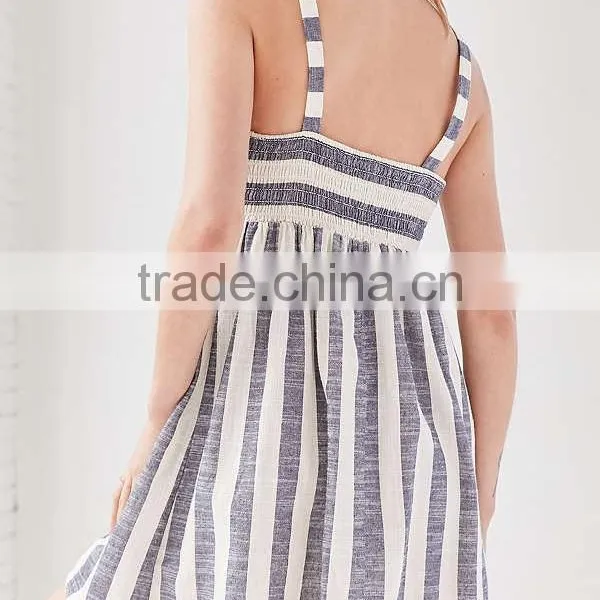 Latest Fashion Party Wear Tie Front Striped Mini Dress For Girls Names With Pictures HSd5081 photo-6