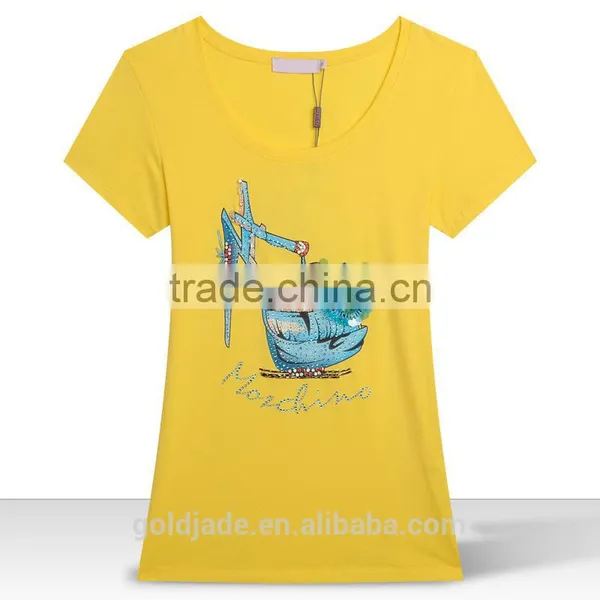 Latest Fashion Casual Elegant Short Sleeve Summer Women Printed T Shirt photo-4