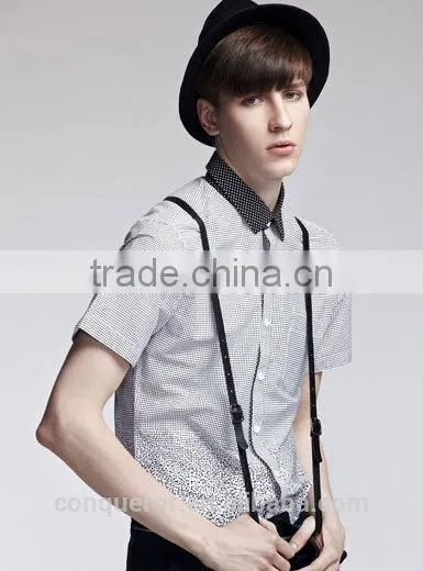 New Design Contrast Fabric Made to Measure Cotton Slim Men Shirt BSZ0081 photo-2
