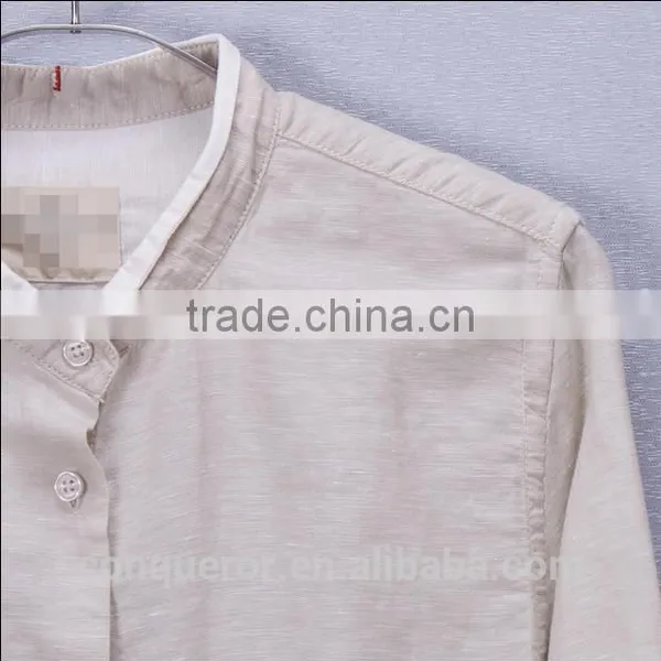 Men's White Linen Shirt HOT! MSRL0046 photo-5