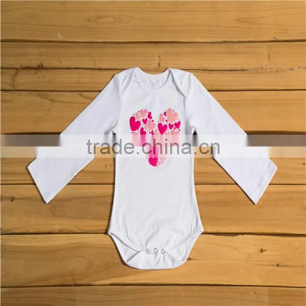 Wholesale Cotton Organic Onesie Plain White Long Sleeves Baby Romper photo-5