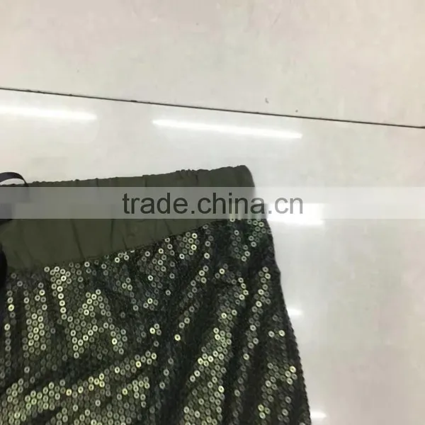 Ladies Yiwu Stock Garment Beaded Shining A-line Sexy Skirt photo-3
