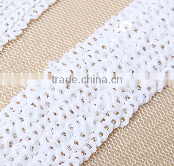 Fashionable French Gold Sequins Tulle Lace 3D Textile Lace Fabric photo-5