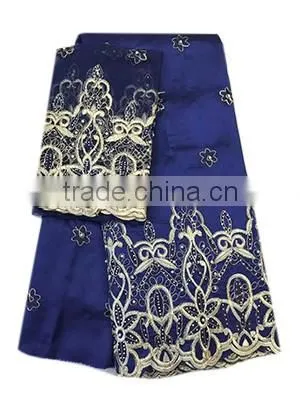 Good Quality African George Lace Fabric for Beautiful Garments With Unique Applique With Beads and Stones GPF009 photo-2