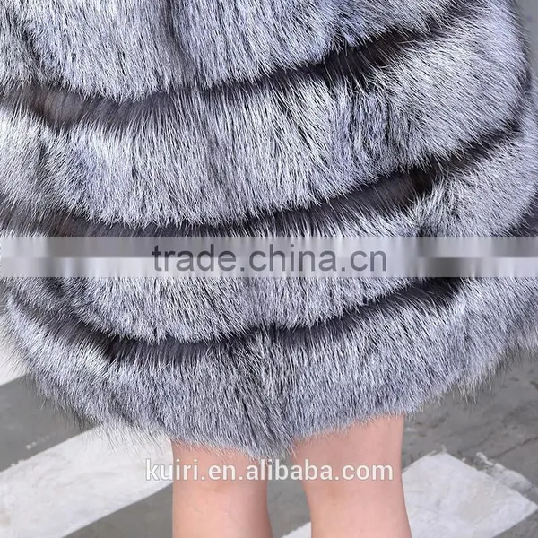 2016 Luxury Real Fox Fur Vest Waistcoat Autumn Winter Genuine Women Fur Gilet Outerwear Coats Lady X-Long Overcoat photo-5