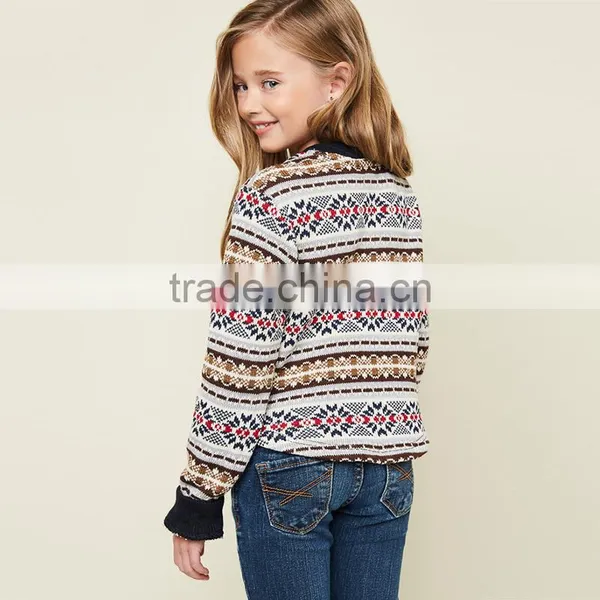 S32448W Knitting Pattern Sweater Top Teenager Kids Pullover O-neck Vintage Style Sweaters photo-2