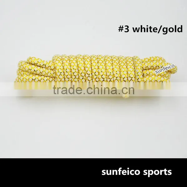 2016 Bulk Sale Custom Round Rope Glitter Shoelace~Glitter Yeezy Logo Tip Lace~Custom Colorful Sports Metallic Glitter Rope Laces photo-2