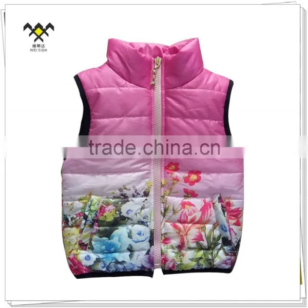 pink cute kid sleeveless jackets for baby girls