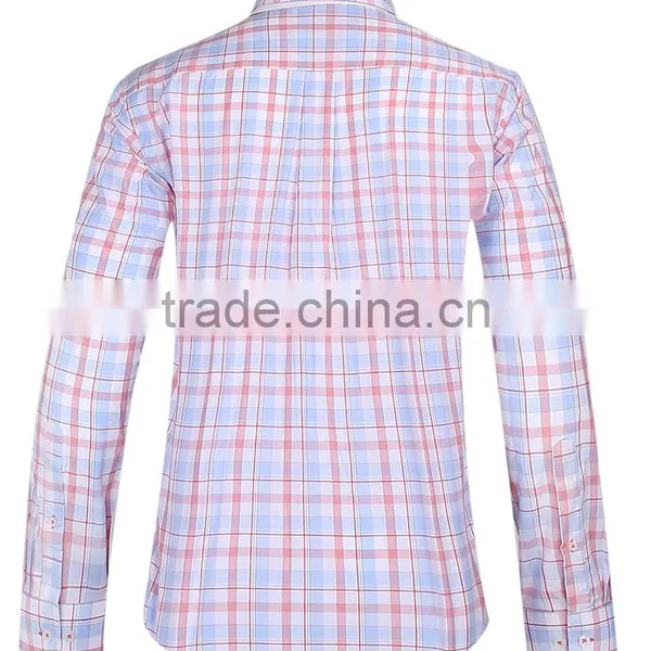 2017 New Design Plaid Men's Long Sleeve Casual Shirt Wholesale photo-3