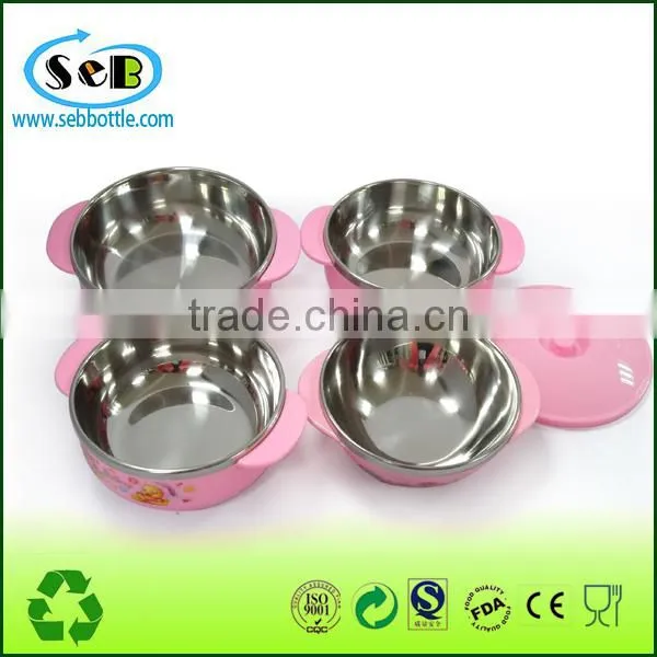 2015 100% Food Grade Children Lunch Box Stainless Steel Inner and Plastic Heat Resistant Outer , Kids Luch Container photo-2