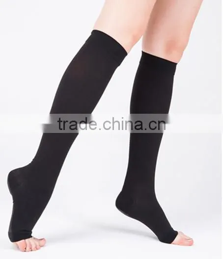 ZT-03 High Quality Women's 15-20 MmHg Sheer Open Toe, Knee High Compression Stockings photo-5