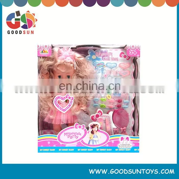 Hot Selling Interesting 16" Doll Toys Plastic Dolls With Hairdressing Set Wholesale