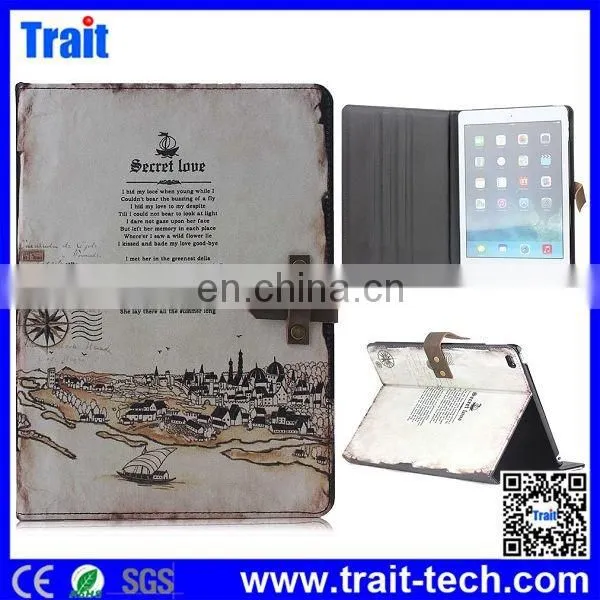 Retro Style Magnetic Flip Stand Time Axis Pattern Leather Case for IPad Air 2 IPad 6,wholesale for Apple Ipad 6 Leather Case photo-5
