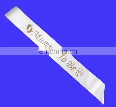 White Polyester Satin Sash