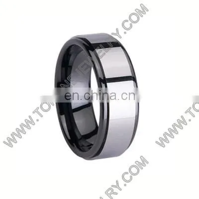 Black Tungsten Ring Blank Men's Engraved Jewelry photo-2