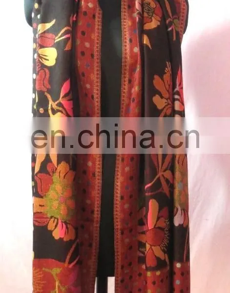 Cashmiri Pashmina Girls Neck Wrap Women Wear Hijab Scarf Girls Dupatta Shawl Wholesale Stole Scarves Designer Floral Print Scarf photo-3