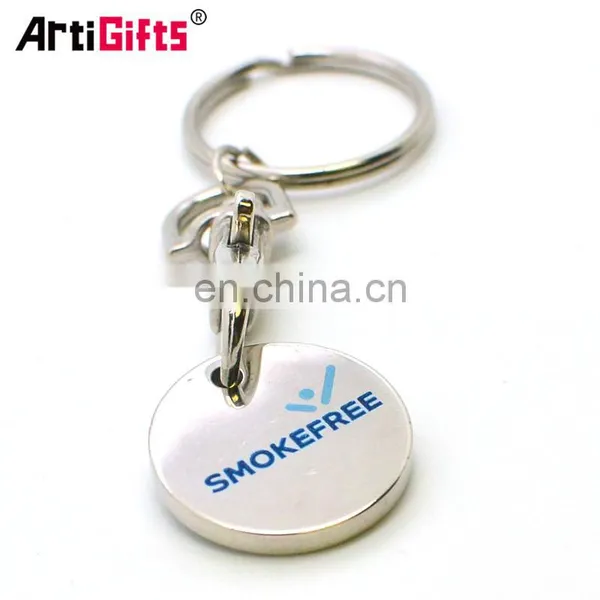 Metal Souvenir Custom Trolley Caddy Coin Keychain photo-3