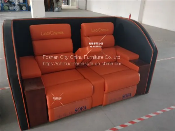 Newly Design Home Theater Sofa,genuine Leather Power Recliner Love Seat for Cinema Hall photo-4